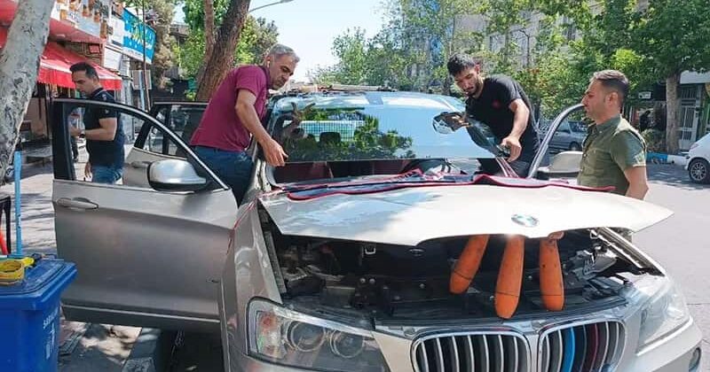 تعویض-شیشه-جلو-بی-ام-و-x3-اتاق-f25-1